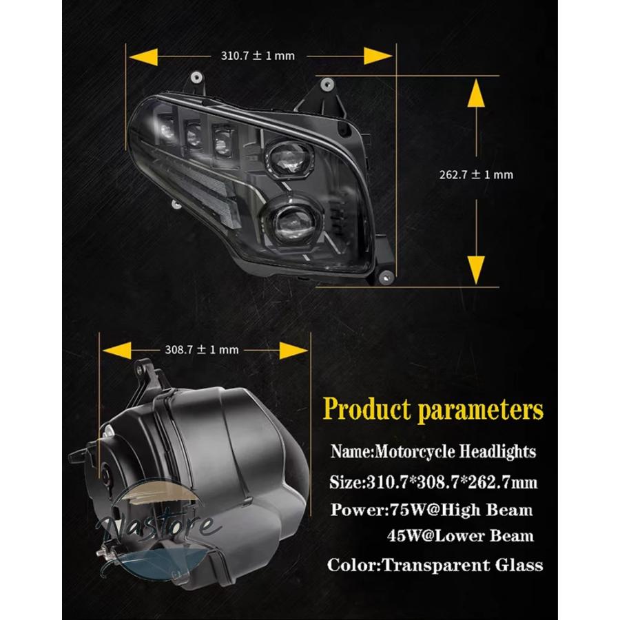 並行輸入品 ホンダ honda バイク フロント ヘッド ヘッドライト ライト 120w ランプ \u0026 ライト54 ワット led フォグランプ glの画像