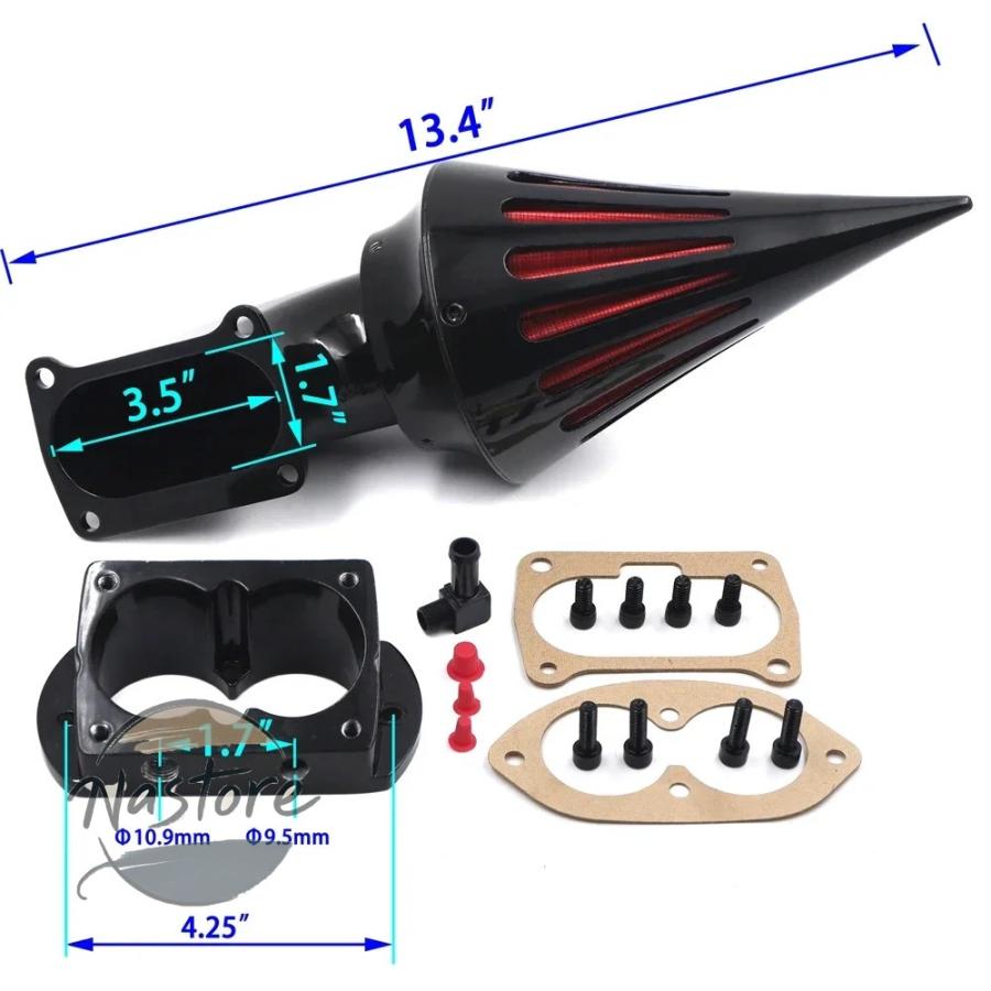 並行輸入品 バイク 部品 カスタムパーツ アクセサリー black spike air intake cleaner for 2002 2009 カワサキ バルカン 1500 1600 mean streak parts_10