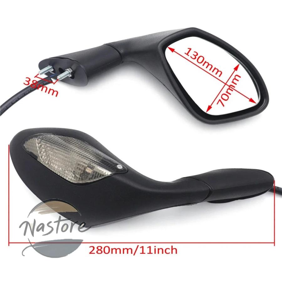 並行輸入品 バイク turn signal rear view mirrors for aprilia 2004 2008 rsv 1000 2007 mille r black free shipping カスタムパーツ 部品 アクセサリー_6