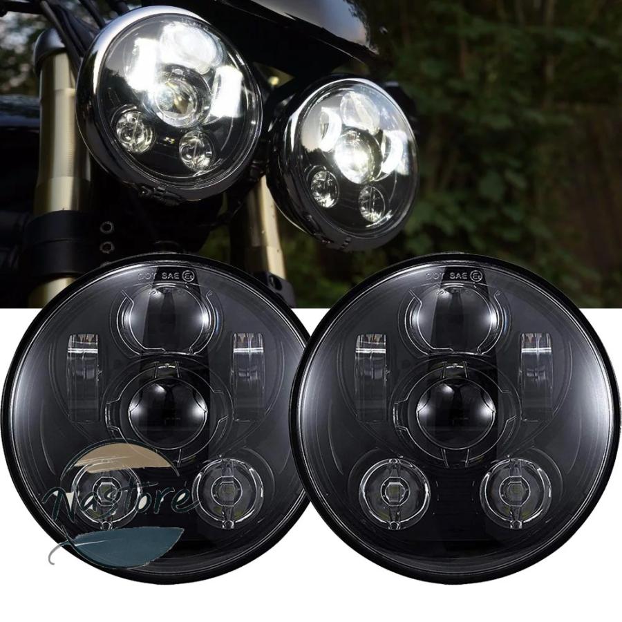並行輸入品 ヘッド ヘッドライト ライト 2x 5.75インチ led ハイ/ロービーム ハロー スピードトリプル \u0026 ストリートトリプル サンダー 5 3/4インチ_11