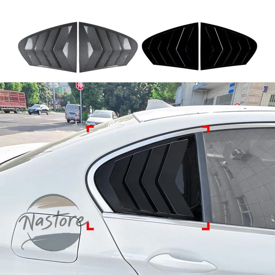並行輸入品 BMW リア カスタム 5シリーズ f10 クォーターウィンドウルーバー ペア サイドシャッター ブラインドカバ??ートリム 525i 530i 2011-2017_7