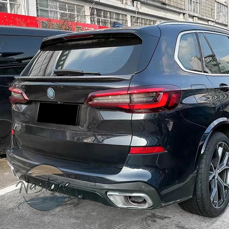 並行輸入品 BMW リア カスタムパーツ 2019-2024 x5 g05 absプラスチックブラックカーボントランクミッドスポイラーウィングカーアクセサリーパーツ 部品_4
