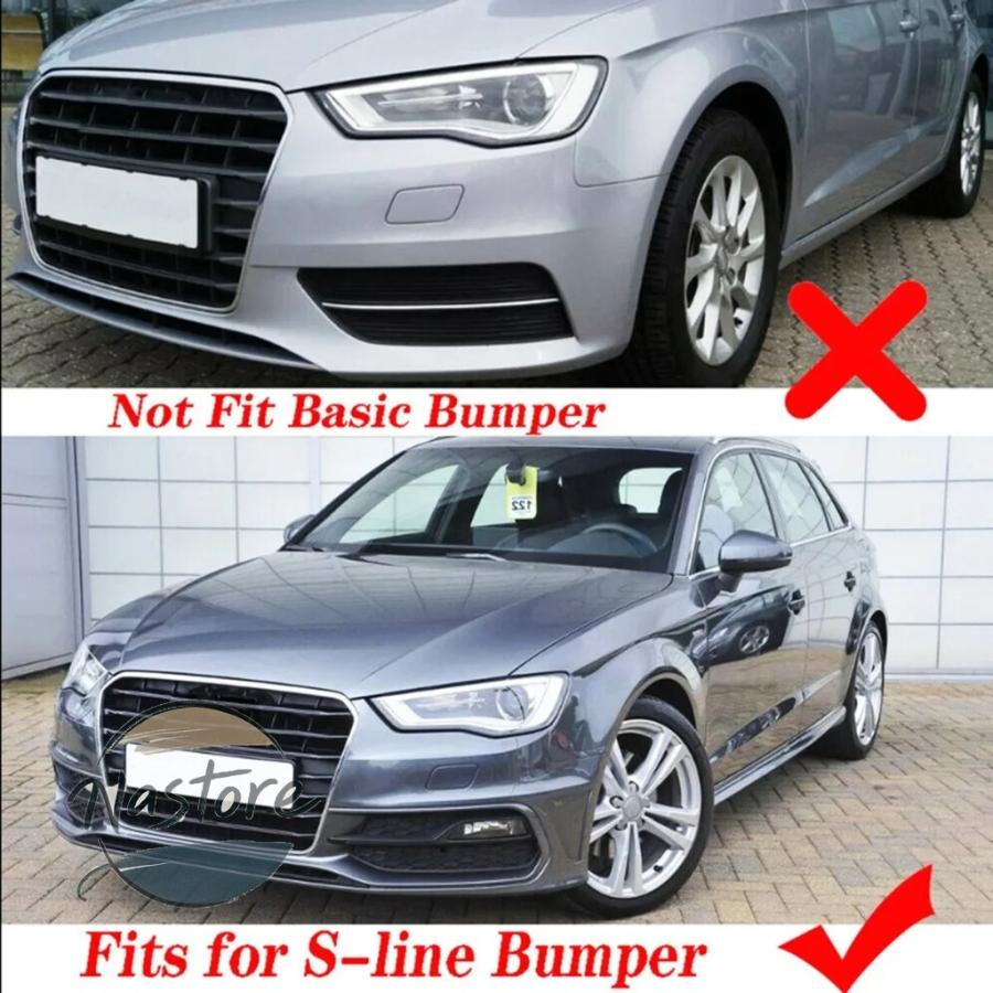 並行輸入品 アウディ audi s3 カバー グリル フォグランプ フロント バンパー ハニカムメッシュ a3 s-lines 2014 2015 2016 8v3807681 カスタムパーツ 部品_3
