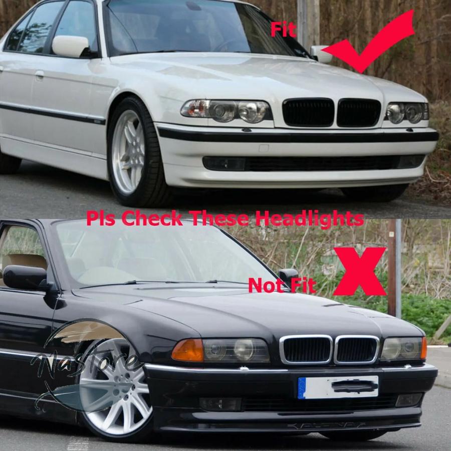 並行輸入品 BMW フロント rm-car ペアキドニーグリルシングルスラットグリルグリル e38 7シリーズ 4ドア 740i 740il 750il 1998-2001 レーシンググリル 部品_3