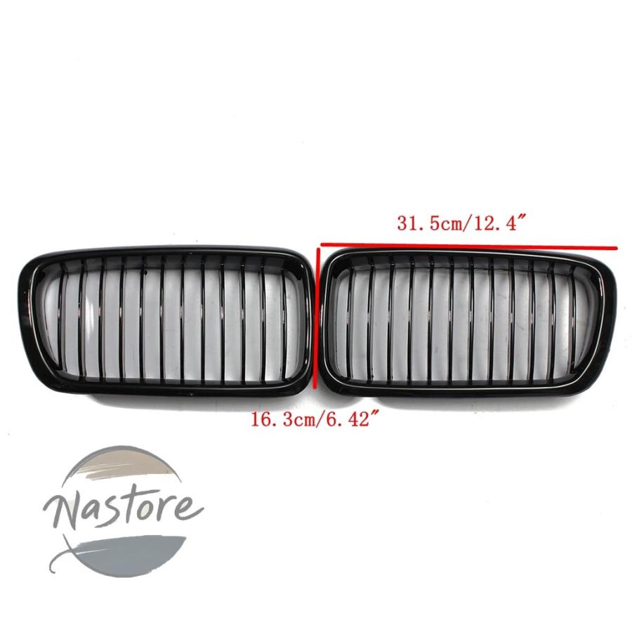 並行輸入品 BMW フロント rm-car ペアキドニーグリルシングルスラットグリルグリル e38 7シリーズ 4ドア 740i 740il 750il 1998-2001 レーシンググリル 部品_4