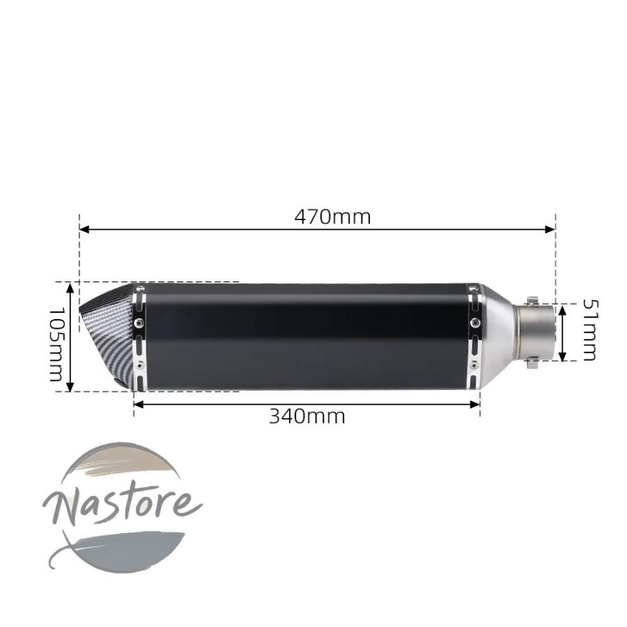 並行輸入品 z400 バイク マフラー 汎 51mm 470mmロング dbキラー trk502x gy6 sv650 z900 r15 r3 nmax カスタムパーツ 部品 アクセサリー_12