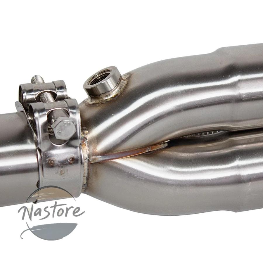 並行輸入品 バイク フロント カワサキ ニンジャ 650 z650 排気ドーナツリンクパイプ 51mm インターフェースレーシングステンレスラウンド_4