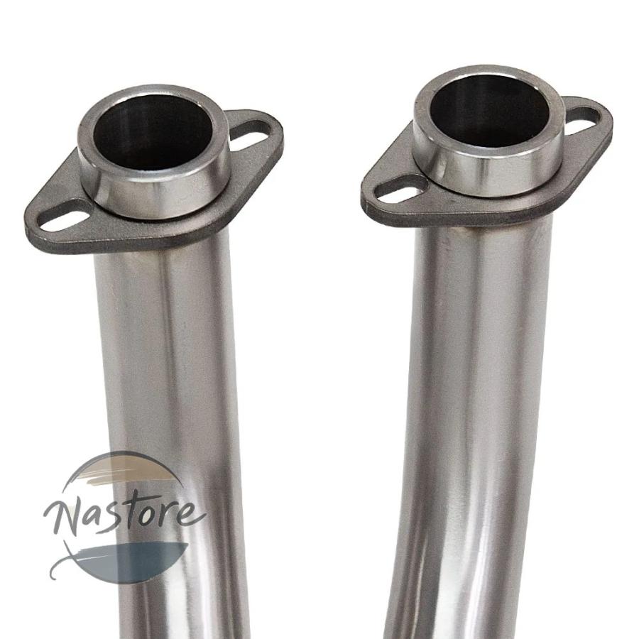 並行輸入品 バイク フロント カワサキ ニンジャ 650 z650 排気ドーナツリンクパイプ 51mm インターフェースレーシングステンレスラウンド_5