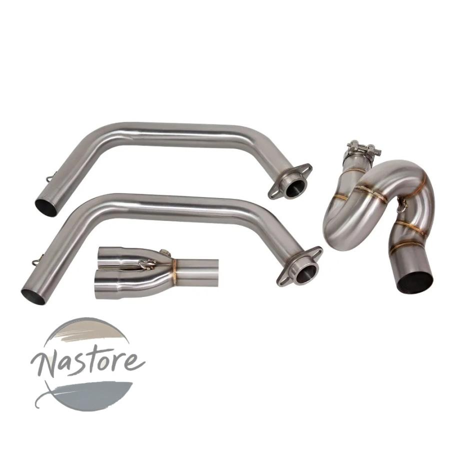 並行輸入品 バイク フロント カワサキ ニンジャ 650 z650 排気ドーナツリンクパイプ 51mm インターフェースレーシングステンレスラウンド_6