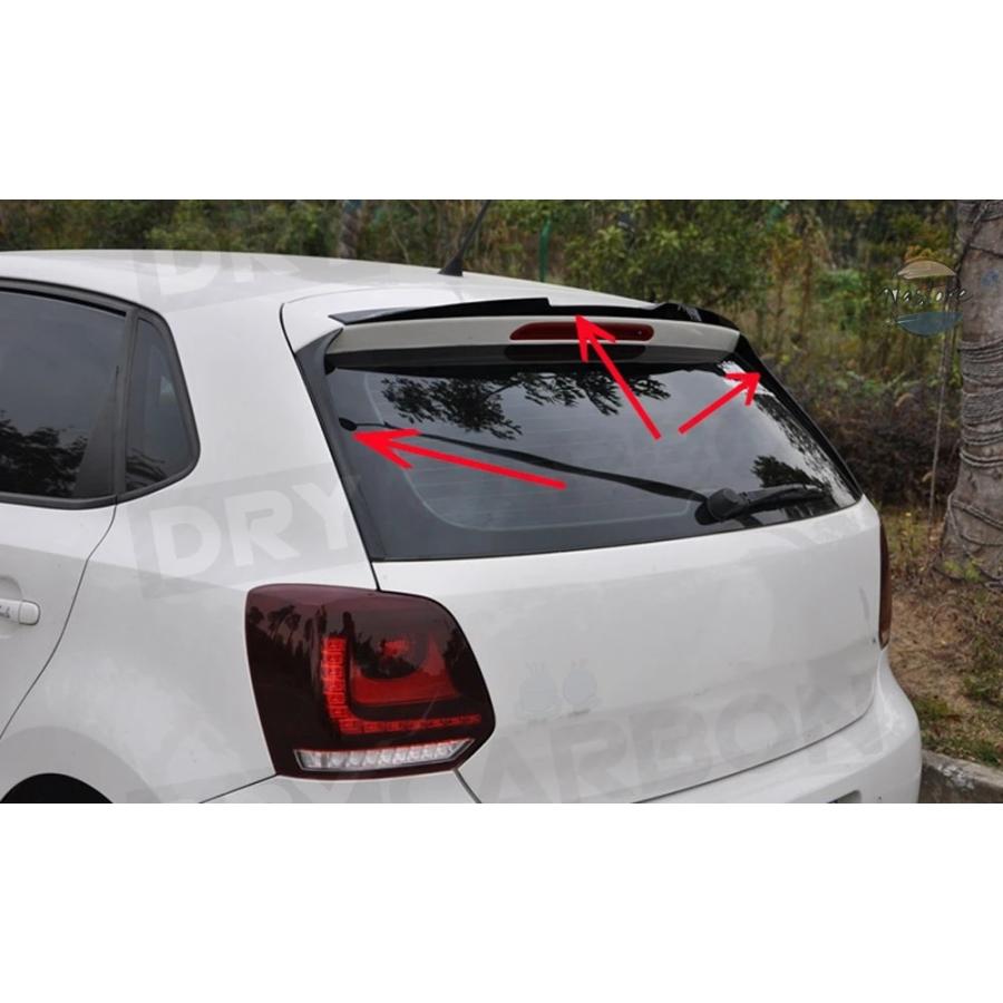 並行輸入品 リア ABS ブラック ルーフスポイラー ウィンドウトリム ウィング フォルクスワーゲン VOLKSWAGEN VW ポロ スタンダード_3