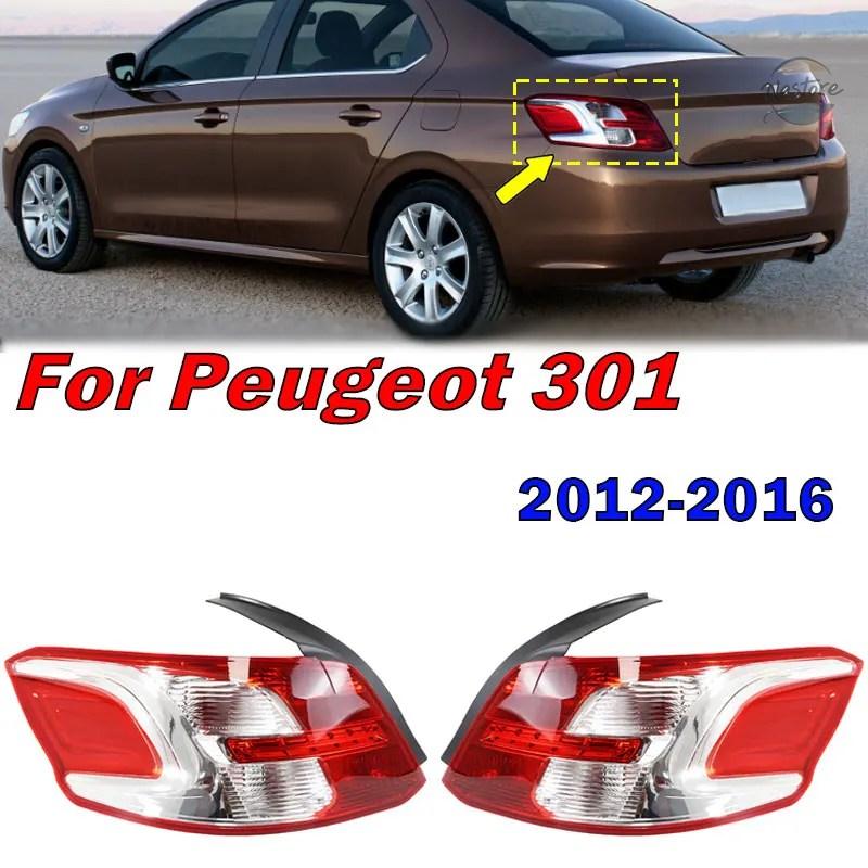 並行輸入品 リア ブレーキ プジョー 301 2012-2016 テールライト ウィンカー ランプ ハザードバンパーライト LED テールライトハウジング_1