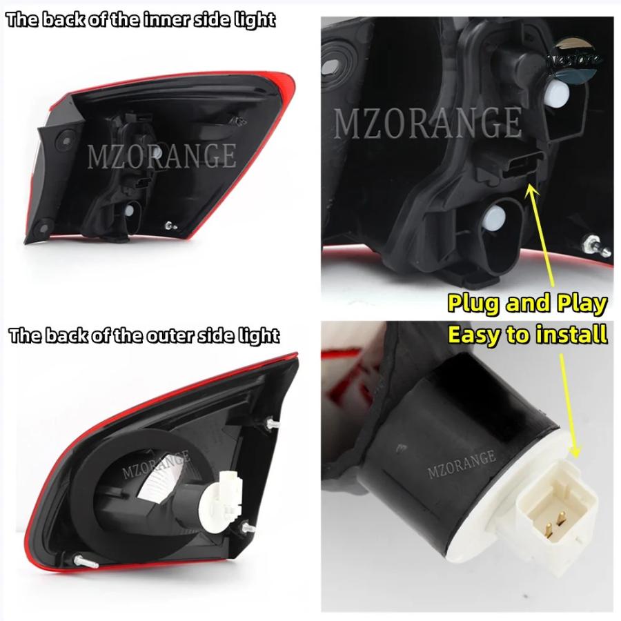 並行輸入品 日産 リア ブレーキ 日産 日産 QASHQAI 2008-2015 外側 テールライト EUバージョン フォグランプアクセサリー ハザード灯の画像