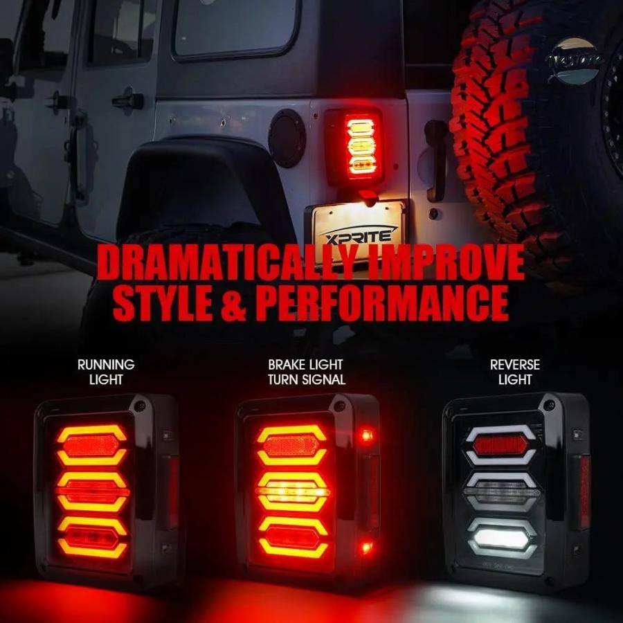 並行輸入品 ブレーキ LED テールライト スモークレンズ ジープ ラングラー 2007-2017 JK JKU ライト リバースライト シグナルライトの画像