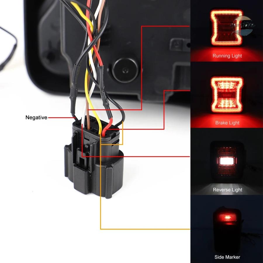 並行輸入品 ブレーキ 交換 ジープ ラングラー JL 2018-2023 LED テール