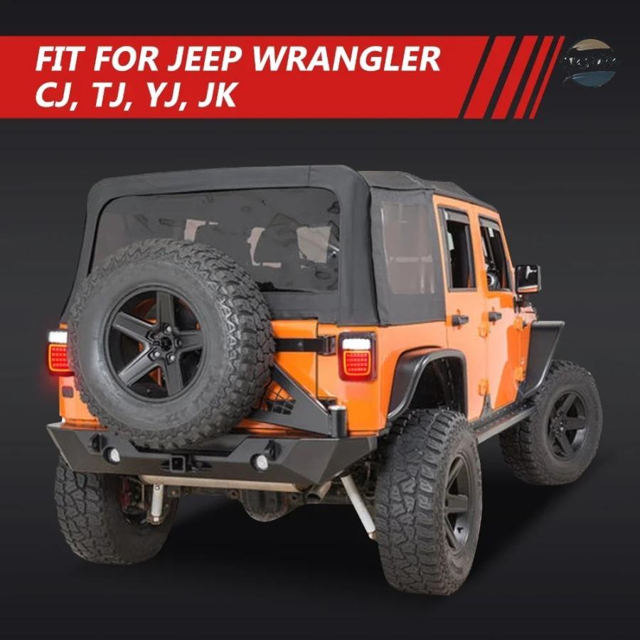 並行輸入品 リア ブレーキ ジープラングラー CJ TJ YJ JK トレーラーバン 汎用テールライト スモークレンズ ストップ リバースサイドマーカーの画像