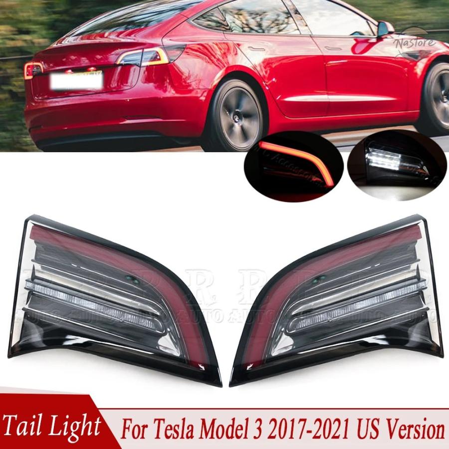 並行輸入品 ブレーキ テールライト ウィンカーインジケーター ランプ LED テールランプインナー テスラ モデル3 2017-2021 USバージョン_1