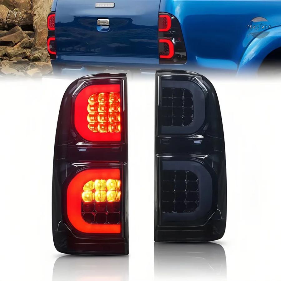 並行輸入品 リア ブレーキ ペア LED テールライト ランニングライト + + リバース + アンバー ウィンカー テールライト アセンブリ ハイラックスの画像