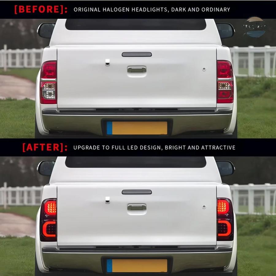 並行輸入品 リア ブレーキ ペア LED テールライト ランニングライト + + リバース + アンバー ウィンカー テールライト アセンブリ ハイラックスの画像