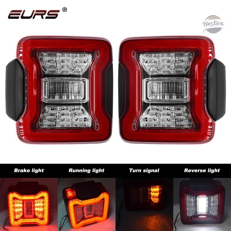 並行輸入品 リア ブレーキ EURS 2PCS WRANGLER JK 2007-2017 LEDテールライト デイタイムランニングライト_1