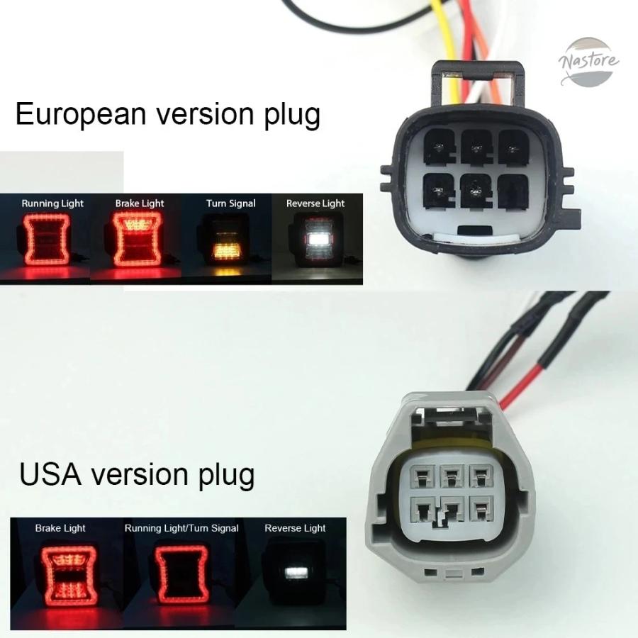 並行輸入品 リア ブレーキ EURS 2PCS WRANGLER JK 2007-2017 LEDテールライト デイタイムランニングライト_5