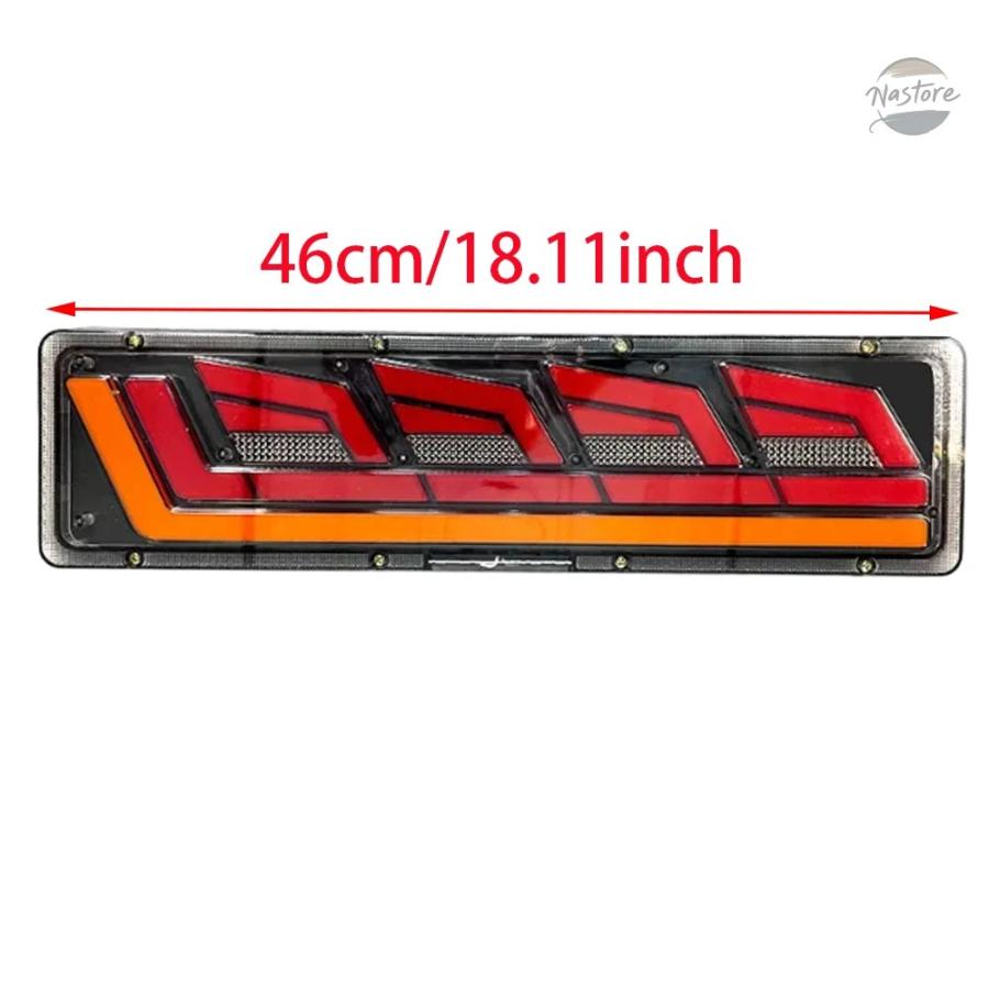 並行輸入品 24V 46CM LEDテールライトガイドライト 赤 白 黄 ライト 流れる方向 ー ウィンカーライト トラック トレーラーの画像