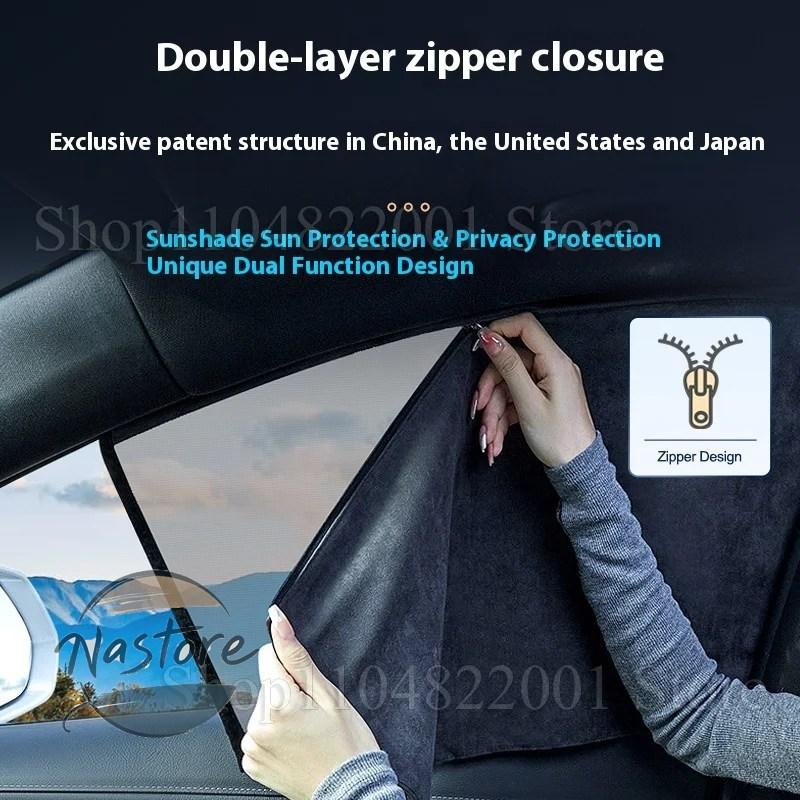 並行輸入品 BMW カバー X5 E70 F15 G05 2006-2024 ダブルレイヤーマグネット式カーサンシェードカーテン サイドウィンドウプライバシーの画像