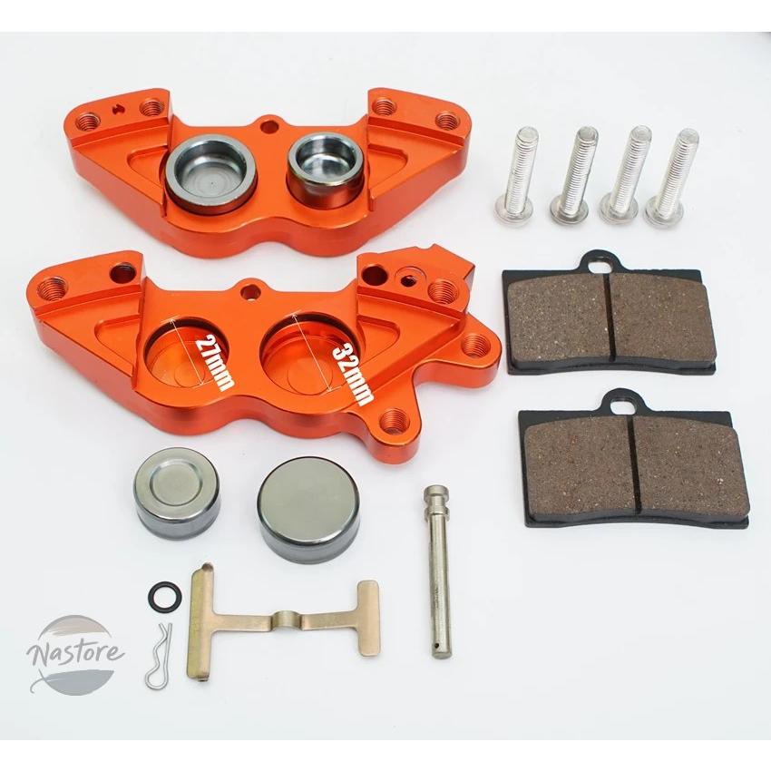 並行輸入品 スズキ suzuki バイク ブレーキ ヤマハ ビッグ4ピストンディスクキャリパーポンプ40mmピッチング fast 53mmブラケット カワサキ 部品の画像