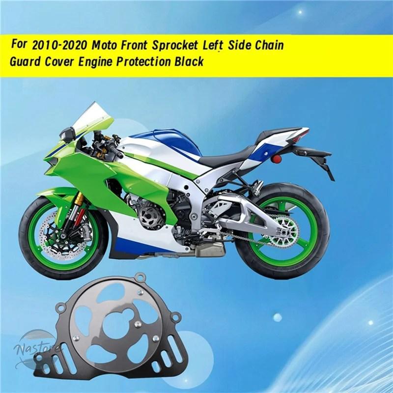 並行輸入品 カバー フロント エンジン ガード カワサキ Z1000 2010-2020年式 モトスプロケットパーツ ブラックチェーン 左側_2