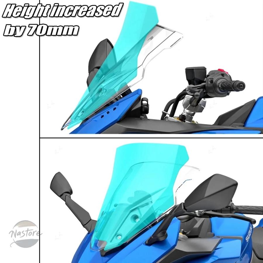 並行輸入品 ツーリングスクリーン ウィンドシールド ウィンドスクリーンデフレクター ダークスモークブラック GSX-S 1000 GT 2022 GSX_5