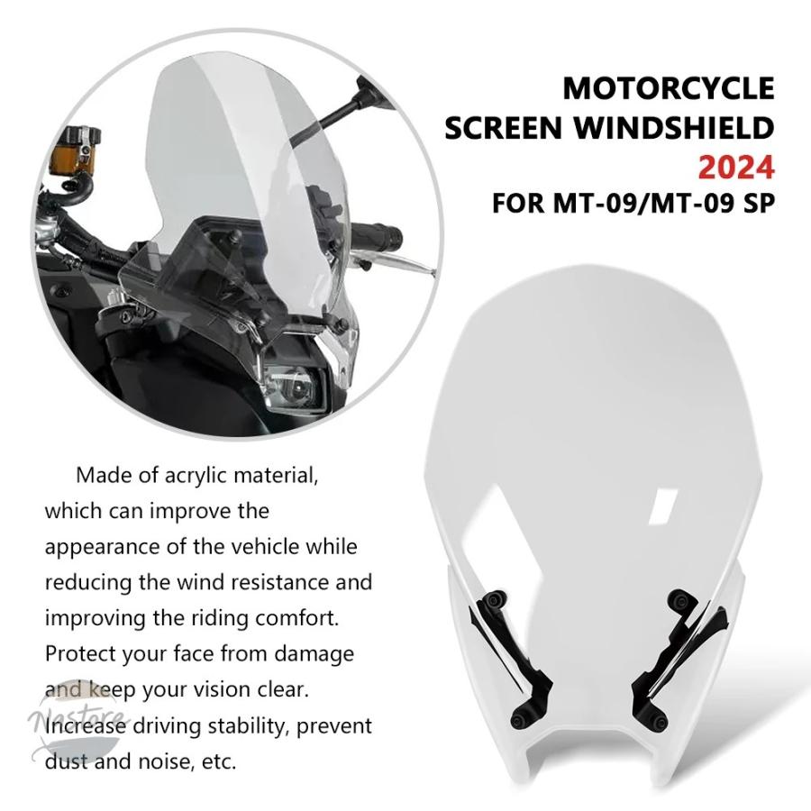 並行輸入品 バイク カバー フロント mt-09 2024 2025 mt09 sp ガラス バイザー デフレクター フェアリング 部品 カスタムパーツ アクセサリーの画像