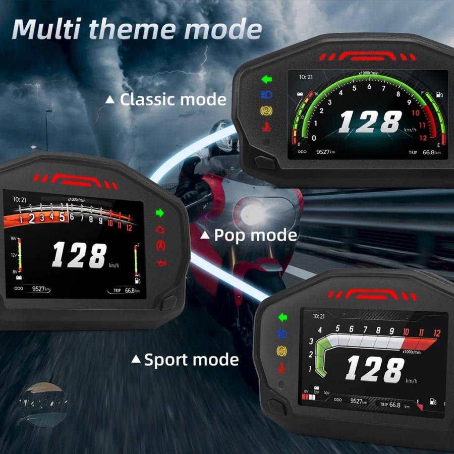 並行輸入品 バイク デジタルスピードメーター 汎 メーター タコ