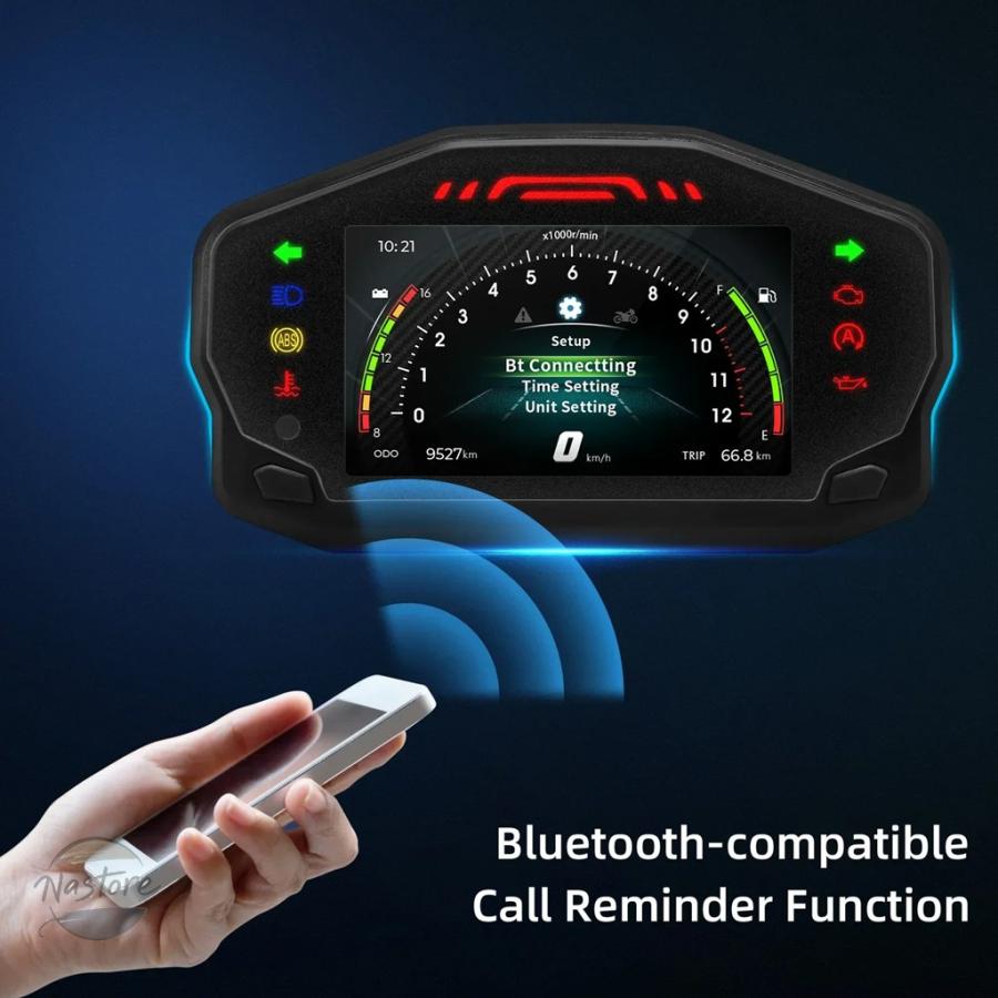 並行輸入品 バイク 型tet 計器lcdデジタルスピードメーター 水温 オイルレベル ギアタコメーター アワーメーター 1/2/4気筒 部品 カスタムパーツの画像