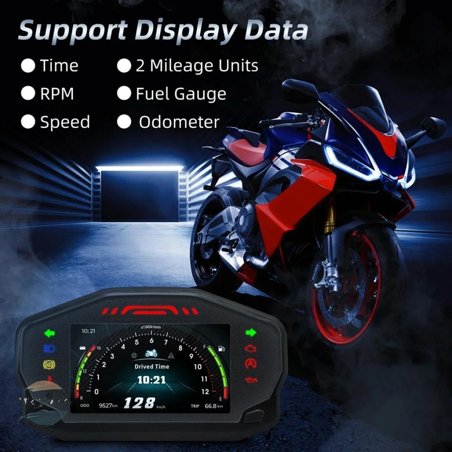 並行輸入品 バイク 型tet 計器lcdデジタルスピードメーター 水温