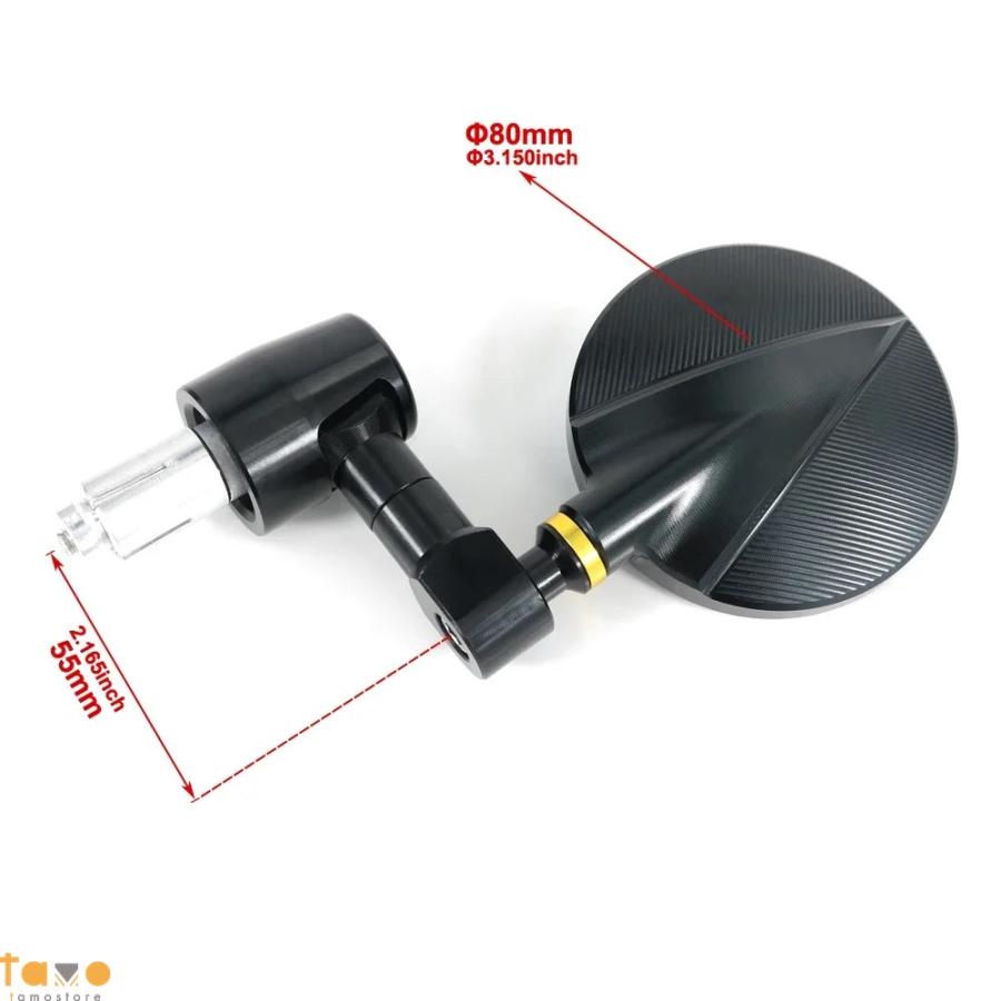 並行輸入品 ヤマハ ハンドル バーエンドミラー mt-07 mt-09 mt10 fz1/fzs1000 fazer fz6 fz6r xj6 xsr900 tmax500 fzr1000 バックミラーの画像
