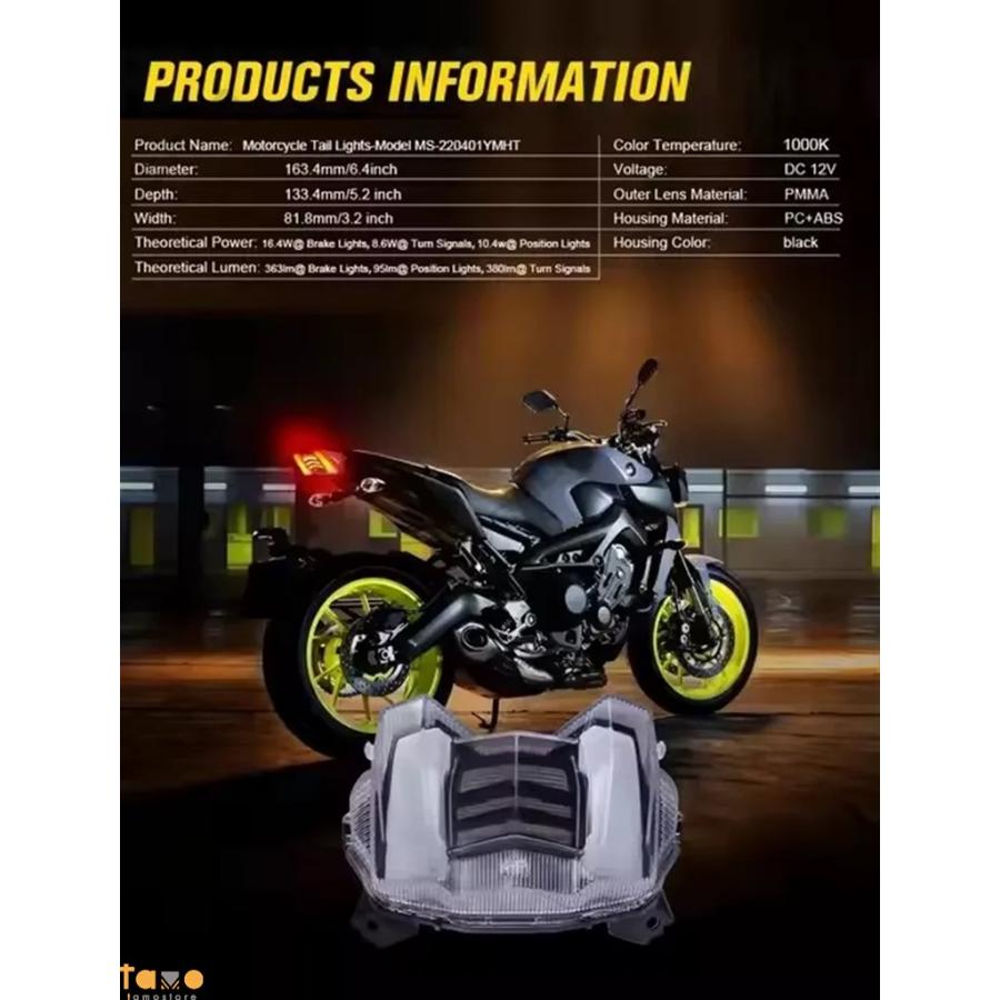 並行輸入品 ヤマハ リア ブレーキ 統合 led テールライト mt09 2017