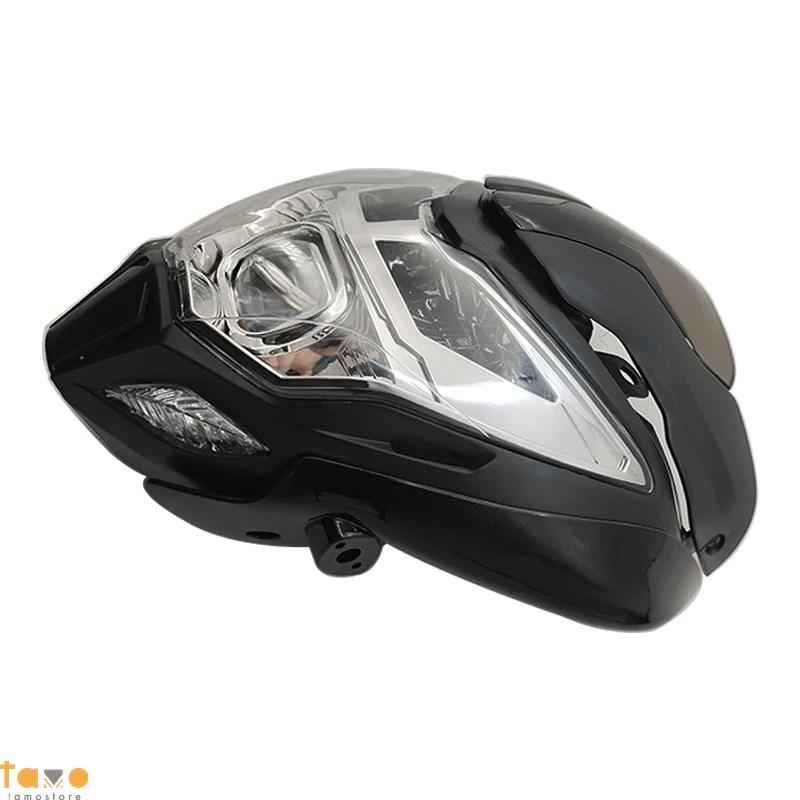 並行輸入品 バイク ヘッド ライトアセンブリ 1ピース バjaj フェアリング 150 200 赤 黒 青 部品 カスタムパーツ アクセサリーの画像