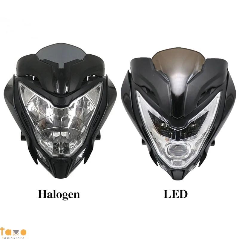 並行輸入品 バイク ヘッド ライトアセンブリ 1ピース バjaj フェアリング 150 200 赤 黒 青 部品 カスタムパーツ アクセサリーの画像