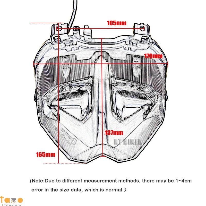 並行輸入品 ヤマハ リア ブレーキ 二輪 防水一体型テールライト ウィンカー mt09 mt-09 mt 09 2021-23 ledテールライトの画像