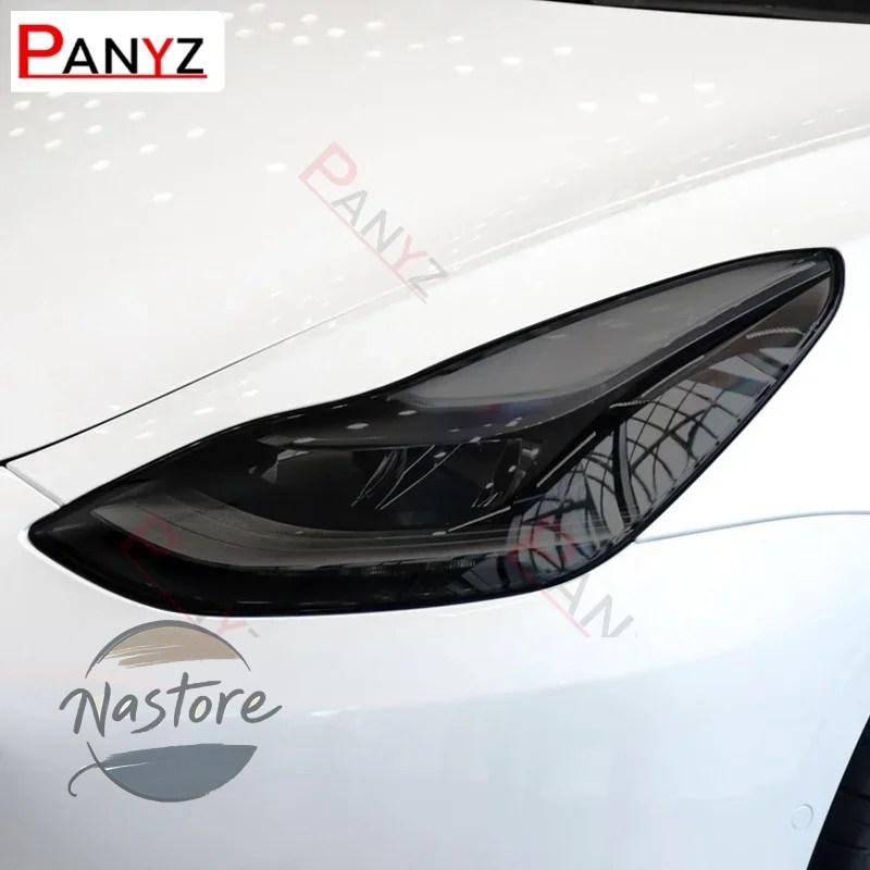 並行輸入品 テスラ tesla リア ヘッド ライト保護フィルムランプティントテールライトクスモークブラック tpu ステッカーモデル 3 2021の画像