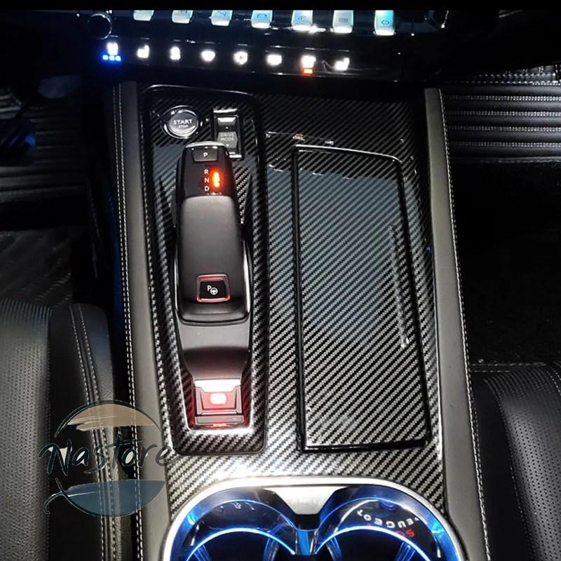 並行輸入品 カバー カスタム プジョー 508 2019 - 2022 センターコンソールギアシフトボックスパネル装飾トリム abs カーボン/スライバーアクセサリー