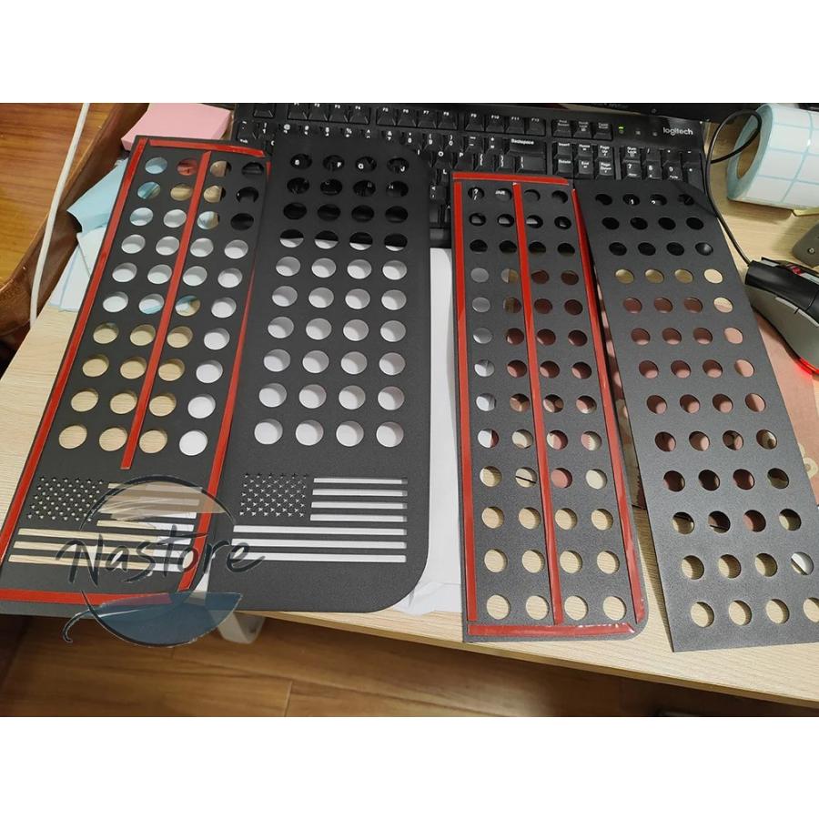 並行輸入品 ジープ カバー リア カスタム ウィンドウガラスパネル装飾トリムラングラー jk jl 2007-2019-21 2022 4 ドアアクセサリーブラックの画像