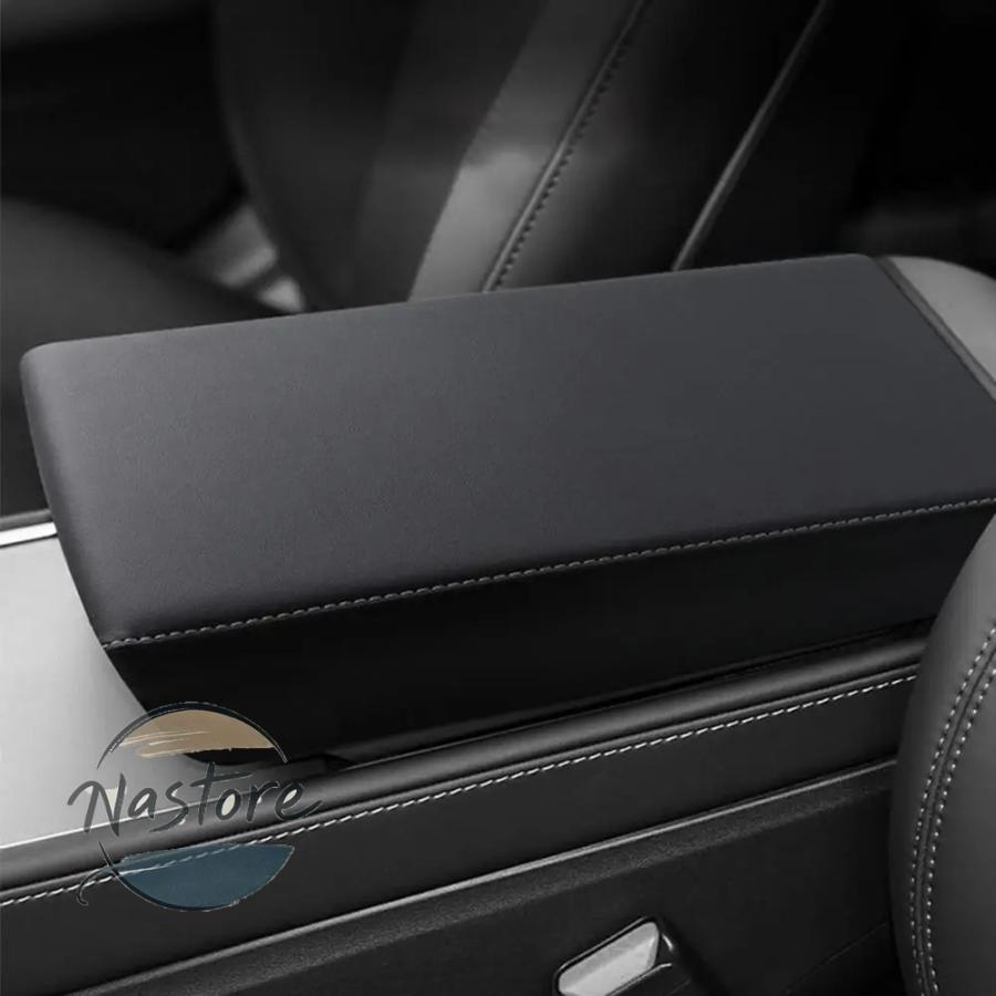 並行輸入品 テスラ tesla カバー アームレスト y 25 プロテクターボックス白ソフトレザーセンターコンソールパネルパッド model3 ハイランド v3z8の画像