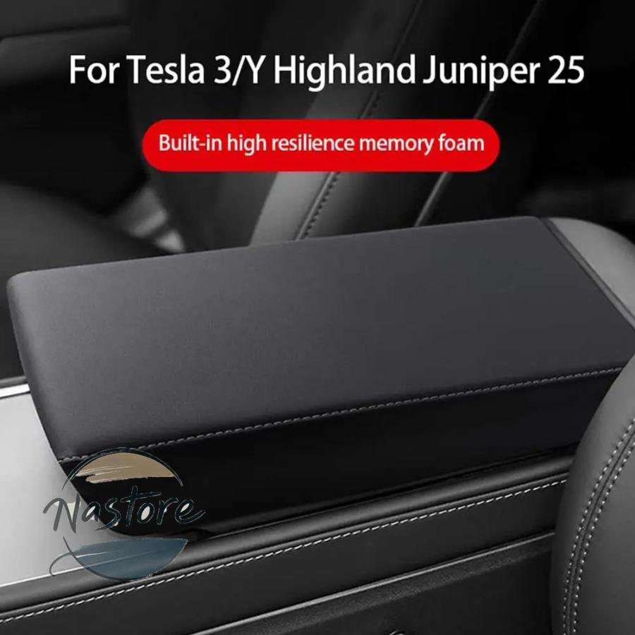 並行輸入品 テスラ tesla カバー アームレスト y 25 プロテクターボックス白ソフトレザーセンターコンソールパネルパッド model3 ハイランド v3z8の画像