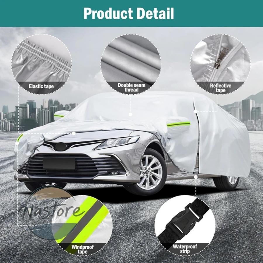 並行輸入品 トヨタ toyota カバー 屋外 防水 全ウェザー型 カムリ ホンダ コード 雨 太陽 ハウル ドアジッパー 保護の画像