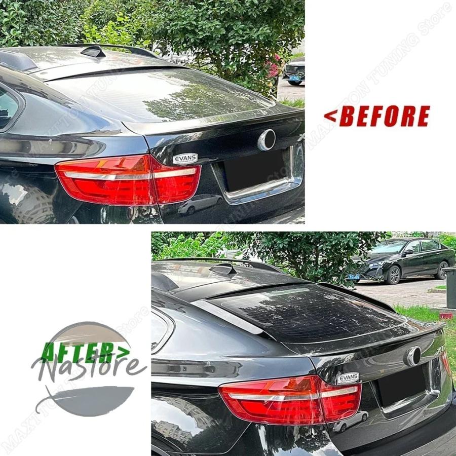 並行輸入品 BMW x6 リア キット スポイラー トランクリッドウィンドウ翼装飾 e71 2008-2014 サイドウイング修正ボディチューニンググロスブラック 部品の画像