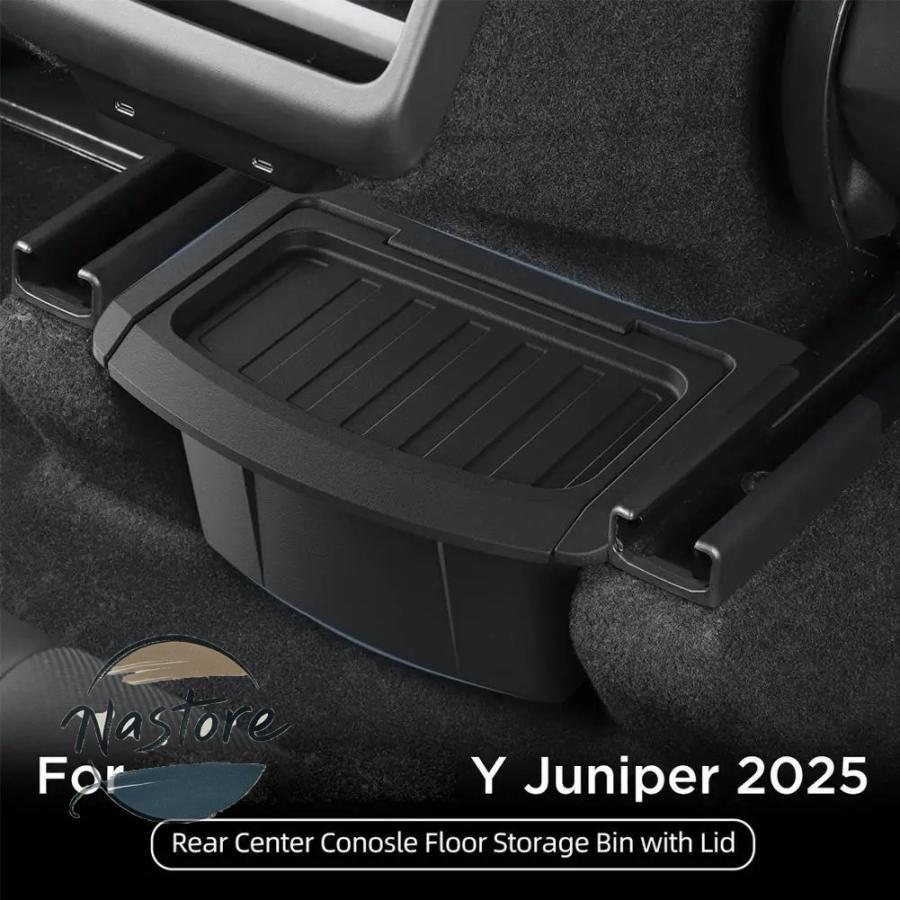並行輸入品 テスラ tesla アームレスト アクセサリー カスタム tpeリアシート収納ボックス モデルy ジュニパー 2025 リア収納ボックストレイ 部品の画像