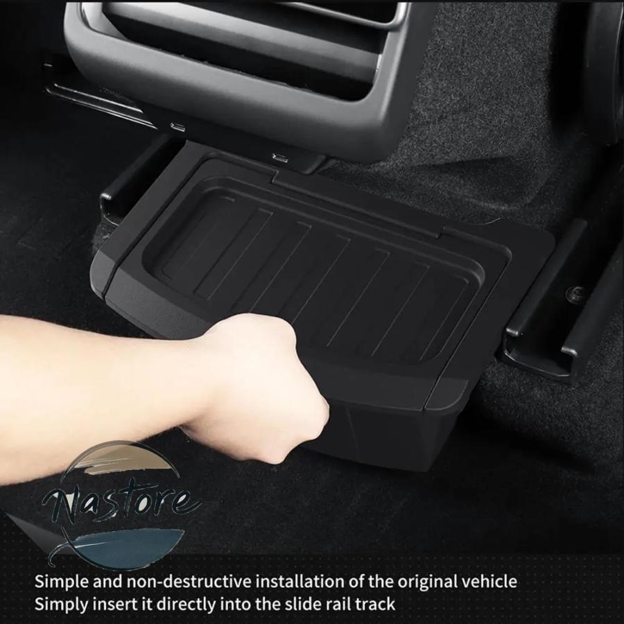 並行輸入品 テスラ tesla アームレスト アクセサリー カスタム tpeリアシート収納ボックス モデルy ジュニパー 2025 リア収納ボックストレイ 部品の画像