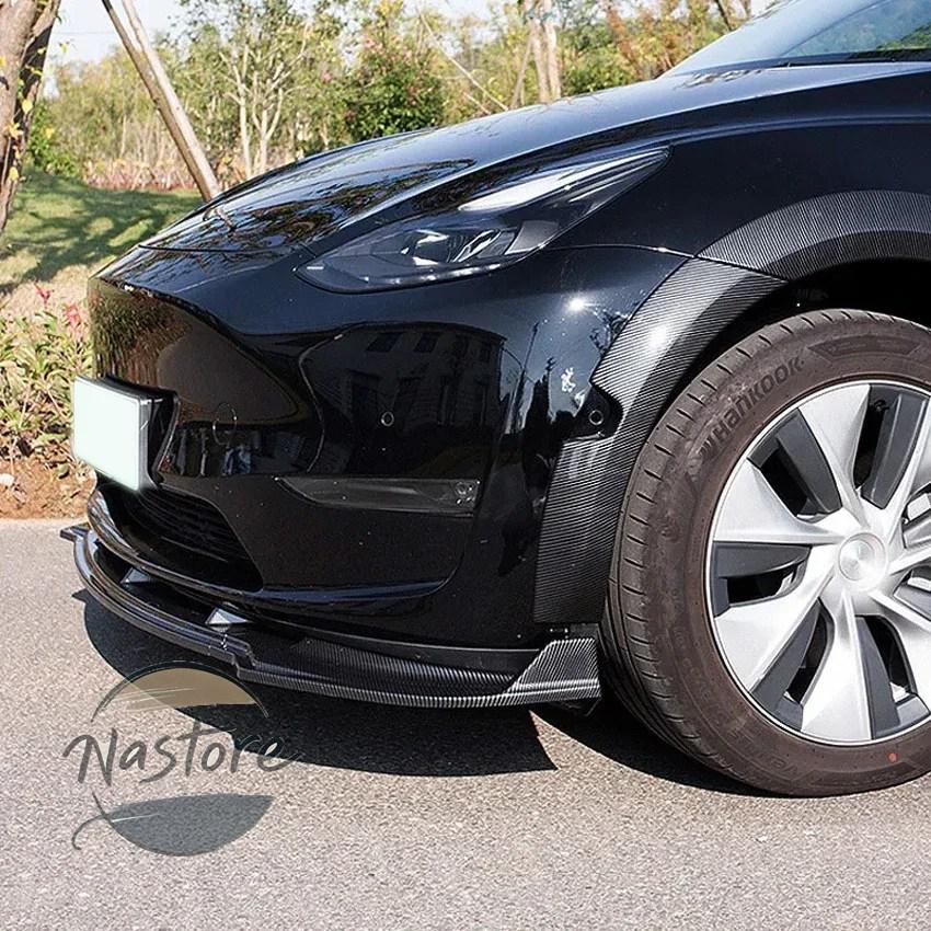 並行輸入品 テスラ tesla リップ モデル2019-2024 バンパーブレード カーボンルック ボディキット 光沢 あるブラック アウターアップグレード 部品の画像
