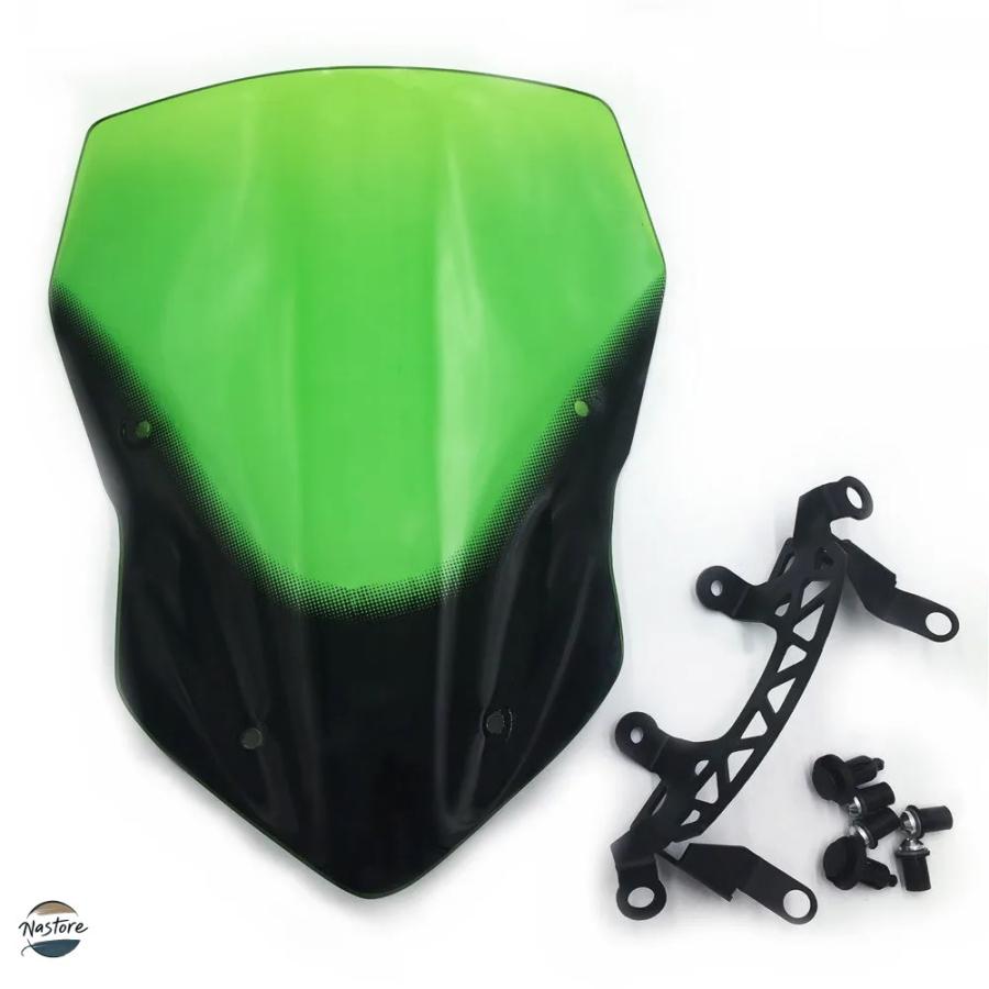 並行輸入品 SMOKE HIGH QUALITY WINDSHIELD WINDSCREENS AIR WIND DEFLECTOR MOTO カワサキ Z900 2017 2018 GREEN\u0026BLACKの画像