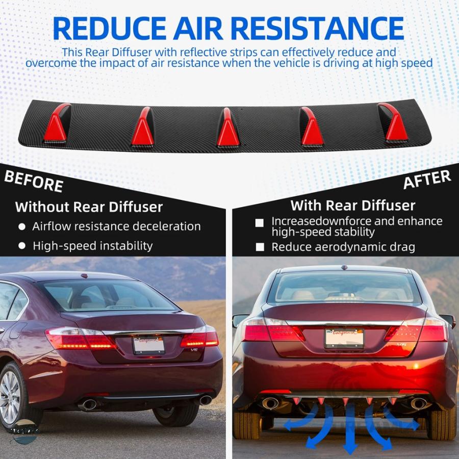 未使用 ディフューザー リアバンパーディフューザー 車用 アクセサリー 並行輸入品 リアバンパー スポイラー リップ 自動 汎用ディフューザー
